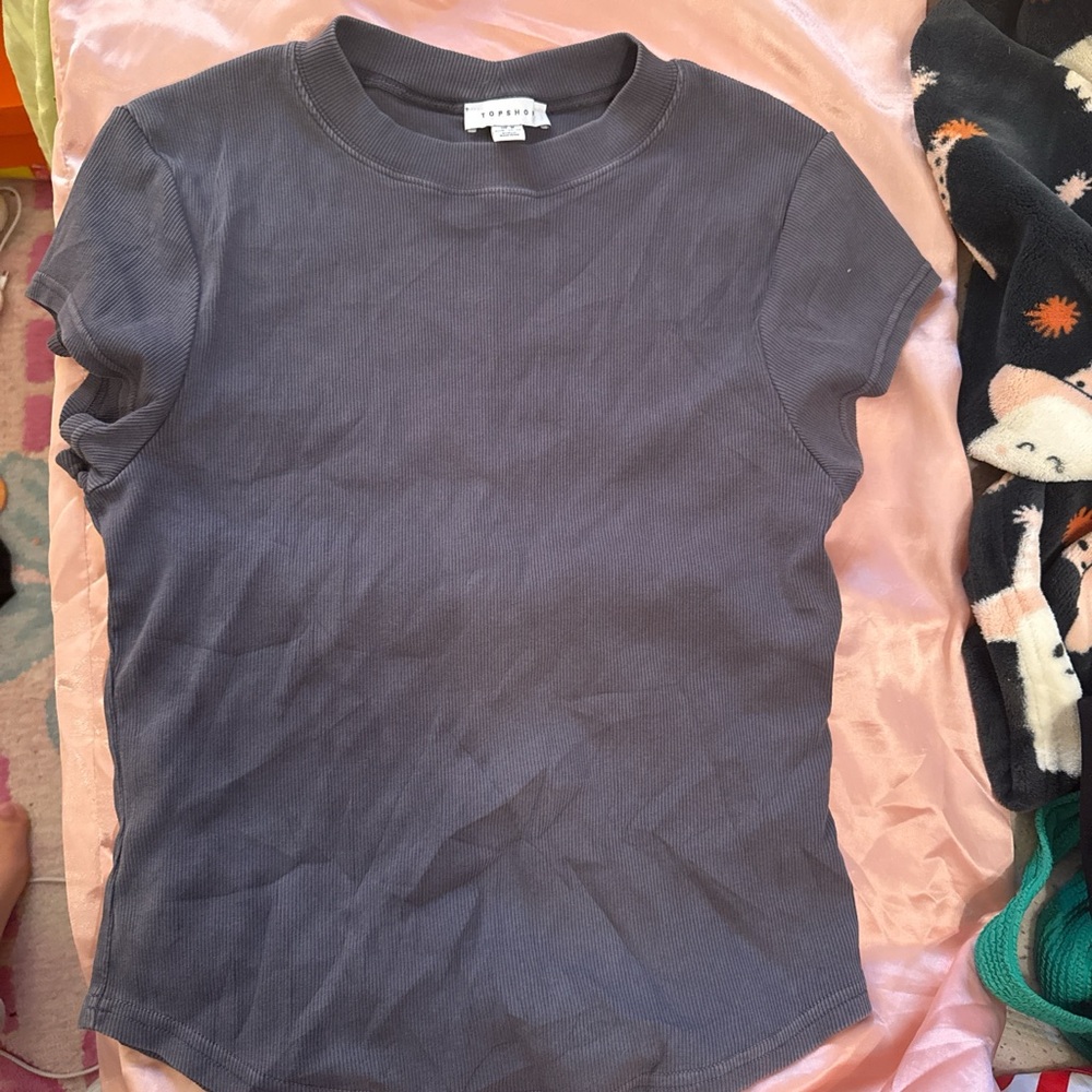 Topshop Gray Short Sleeve Tee